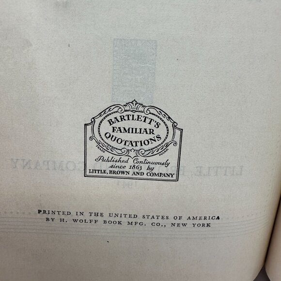 Familiar Quotations John Bartlett 11th Hardcover Book 1941 Little Brown Co - Picture 9 of 9